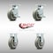 Service Caster 6 Inch SS Thermoplastic Rubber Caster Set with Roller Bearings 2 Brake 2 Rigid SCC-SS30S620-TPRRF-TLB-2-R-2 - alternate 2